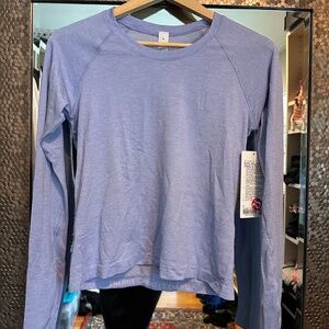 Swiftly Tech Long-Sleeve Shirt 2.0 Waist Length Prep Blue New With Tags Size 8